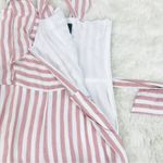 Paige Marino Striped Pink White Sleeveless Jumpsuit Tie Belt Size Small New Photo 7