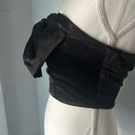 Nasty Gal  Black Satin Crop Top Photo 7