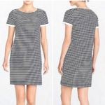 J. Crew striped ruffle sleeve shirt sleeve dress medium Blue Photo 1