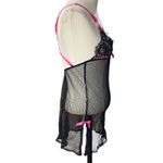 Victoria's Secret VICTORIA’S SECRET Sheer Black stretch lace chemise Pink trim Chemise Size XS Photo 1