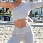 💕AVOCADO💕 Mercury Long Sleeve Crop Top ~ One Shoulder Vintage Cool Grey XL NWT Gray Photo 0