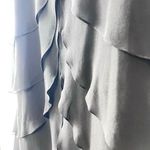 Vtge Daymor Womens 100% silk Black Elegant V neck Ruffle Layered Dress Sz 4 Maxi Photo 3