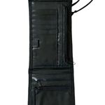 Black and camel folded crossbody bag wallet pouch card holder velcro closure Photo 3