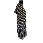 Jones New York NWT  Black White Striped Tunic Hoodie Dress Pocket Woman’s Sz XL Photo 4