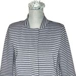 CAbi  #5474 Dapple Stripe Car Coat Gray Blue Knit Jacket Ponte Knit Trench Sz M Photo 6