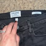 Frame LE GARCON HIGH-RISE SKINNY DISTRESSED DENIM JEANS / BLACK WASH / SIZE 26 Photo 3