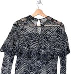 ZARA black Lace floral Frill long sleeves Whimsigoth grunge Blouse S Photo 7