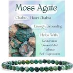 Moss Agate Beaded Bracelet Natural Stone Green Photo 1