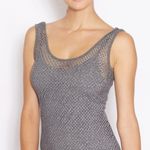 Topshop Gray Fishnet Spandex Sleeveless Bodycon Dress Size 2 Photo 3