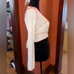 Akira  White Cardigan with Orange seams Photo 3