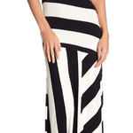 Go Couture  Black and White Striped Maxi Dress Photo 0