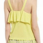 Gianni Bini Yellow Ruffled Sleeveless Tank Top Photo 2