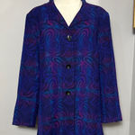 Pendleton  VINTAGE Size 18 Virgin Wool Purple Paisley Blazer Jacket Photo 0