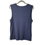 Gap Navy Blue Cotton Embroidered Muscle Tank Top Photo 4