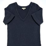 Burberry Cashmere Short Sleeve Knit V Neck Sweater Black Size L Photo 3