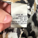 Kenneth Cole New York Animal Print Sheer Blouse Button Up Tunic Length size L Tan Size L Photo 11