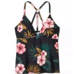 Kona Sol NWT Womens  O-Ring Tropical Strappy Back Tankini Top - Sz S Photo 2