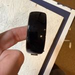 Chunky Black Bangle Bracelet Gold Tone Hinged Statement Cuff Photo 5