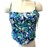 Midnight sky  Blue Floral Bustier Photo 0