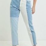 PacSun Eco Hopper Patch Mom Jean Two Tone Blue Wash Photo 0