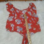 American Eagle AEO Size Small S NWT New Floral Stretchy Cropped Top Blouse Photo 2