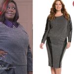 Lane Bryant Salt & Pepper Faux Leather Paneled Skirt Set Photo 1