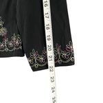 Silkland Y2K Shirt Women S Petite Black Silk Embroider Floral Button Up Boho Art Size undefined Photo 9