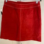 Newport News  Suede Front Zip Mini Skirt Photo 2