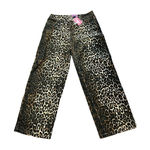 Edikted  Women's M Leopard Print Straight Wide Leg Pants NWT Photo 0