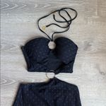 Luli Fama NEW  BRILLA Black Double Loop Bandeau Long Dress Small Photo 2