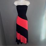 LA Class Black & Coral Pink / Orange Strapless Maxi Dress Womens Small Photo 1