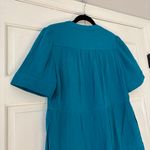  Size 1 Vibrant Blue Midi Dress Tiered Gauzy Flounce Dress Chicos Medium Photo 7