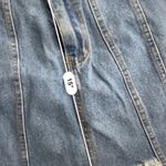 Honey Punch  panel distressed raw hem denim skirt Photo 3