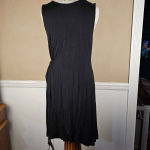 Garnet Hill  Womens Black Sleeveless Faux Wrap Dress‎ Large Photo 1