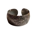 Antique Silver Tibetan Buddha Symbols Cuff Good Fortune Vintage Bracelet Photo 5