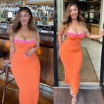 House Of CB  'Aiza' Flame‎ Orange Maxi Dress NWOT size XS Photo 6