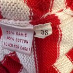 Susan Bristol Vintage 90's Short Sleeve Red White Stripe Sweater Cardigan M Photo 8