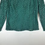 Boden Lace Overlay Long Sleeve Top Green US 10 UK 14 Sheath Back Zip Photo 6