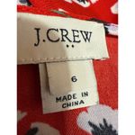 J.Crew Red Floral Short Sleeve V Photo 2