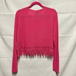 H&M Divided by Fuchsia Pink Crochet Hem Sweater Size Medium Photo 2