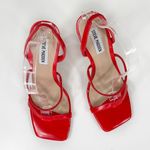Steve Madden Grade Strappy Open Toe Stiletto Sandals Heels Cherry Red 7.5 Photo 3