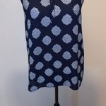 Pink Rose navy blue patterned 1/2 button double strap blouse Photo 2
