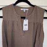 Naked Zebra NWT  Taupe Dress with Pleated Detail, Small Photo 2