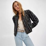 Free People  XL Bohemian Victorian Fusion Sorel Cottage Jacket in Midnight NWT Photo 2