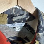 John Mark  Size L Art To Wear Multicolor Abstract Button Down Tunic Blouse Pocket Photo 3