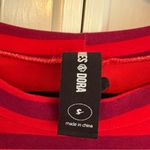 Agnes & Dora  Red And Burgundy Stripe Top Size‎ Small Photo 4