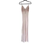 Free People New  Midnight Magic Maxi Slip Dress  Pink Beaded Lace Trim Photo 11