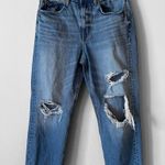 AE American Eagle Jeans Womens 90s Boyfriend Ripped Distressed Denim SZ 6 Short Blue Photo 1