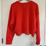Danskin  | Coral Orange Ribbed Cropped Athletic Workout Pullover Sweatshirt, XL Photo 1