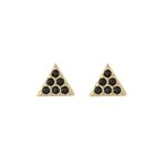 Boutique NEW‎ | Petite 18k Gold Triangle Black Pave Diamond Earrings Photo 3